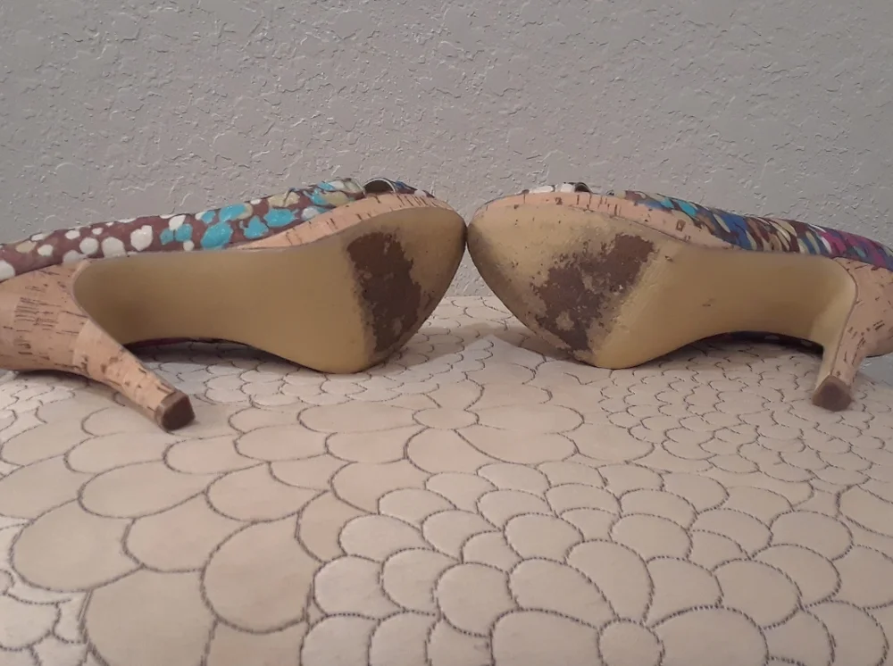 💕HP💕Multicolored Steve Madden Cork High Heels‎